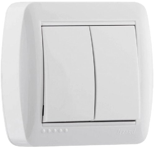 Выключатель накладной Lezard Demet 2-кл. белый картинка